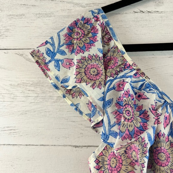 J. Crew Floral V Neck Cap Sleeve Top Size S - Picture 6 of 11